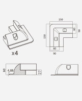 enjoysolar&reg; ABS Montage Set Solarmodul Halterung mit Dachdurchf&uuml;hrung Schwarz