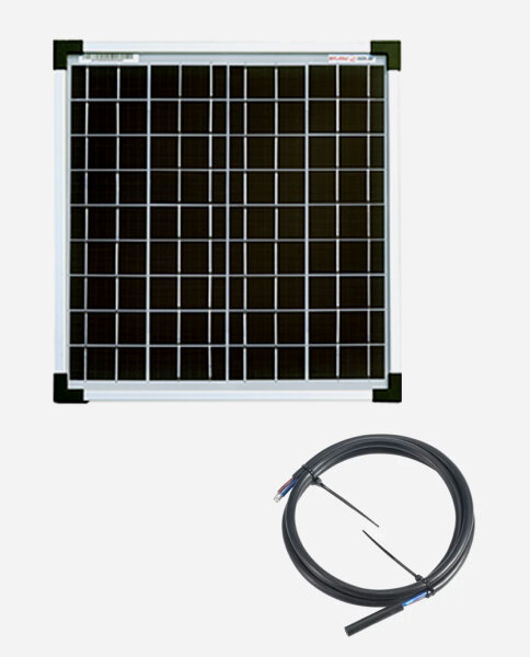 enjoysolar&reg; Monokristallines Solarmodul 20W 12V + 2-adriges Solarkabel 1m*1mm&sup2;
