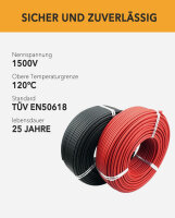 enjoy solar&reg; 100Meter Ring Solarkabel PLUS 4/6/10mm&sup2; in rot und schwarz