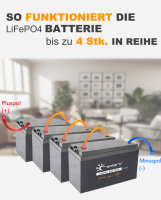 solarV&reg; LiFePO4 Batterie 100Ah 25.6V - (0% Mwst)