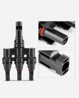 enjoy solar&reg;Solar connector Male+Female 1 to 3 cable wire plugs for 4.0mm&sup2;/6mm&sup2;