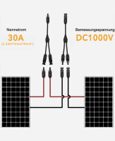 enjoy solar&reg; Solar Stecker 2Fac mit 20cm Kabelverl&auml;ngerung - (0% Mwst)