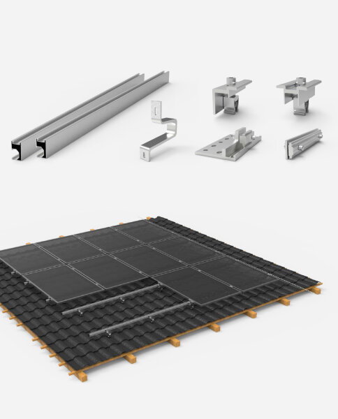 Powerway&reg; PV-Montagesystem Set &ndash; Dachhalterung f&uuml;r 6 Solarmodule