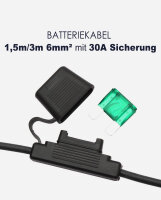 enjoysolar&reg; Profi-Batteriekabel  6mm&sup2; mit 30A Sicherung und Polklemmen, Batterie zu Laderegler