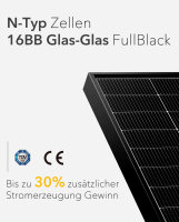 Balcony PV Anlage 800W_APsystems&reg; EZ1-M 800 +&nbsp;JA Solar&reg; 440W Solarpanel + 5m Cable  Betteri&reg; to Schuko Socket + Alu Master PV Brackets