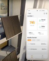 Balcony PV Anlage 800W_APsystems&reg; EZ1-M 800 +&nbsp;JA Solar&reg; 440W Solarpanel + 5m Cable  Betteri&reg; to Schuko Socket + Alu PV mounting vertical