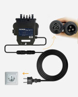 Balcony PV Anlage 800W_APsystems&reg; EZ1-M 800 +&nbsp;JA Solar&reg; 440W Solarpanel + 5m Cable  Betteri&reg; to Schuko Socket + Alu PV mounting vertical
