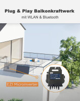 Balcony PV Anlage 800W_APsystems&reg; EZ1-M 800 +&nbsp;JA Solar&reg; 440W Solarpanel + 5m Cable  Betteri&reg; to Schuko Socket + Alu PV mounting vertical