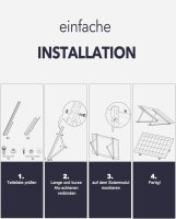 enjoy solar&reg; Dreiecke Aluminium - verstellbare Halterung Neigungswinkel 22&deg;-40&deg; f&uuml;r Solarpanel | inkl. Schrauben und Muttern